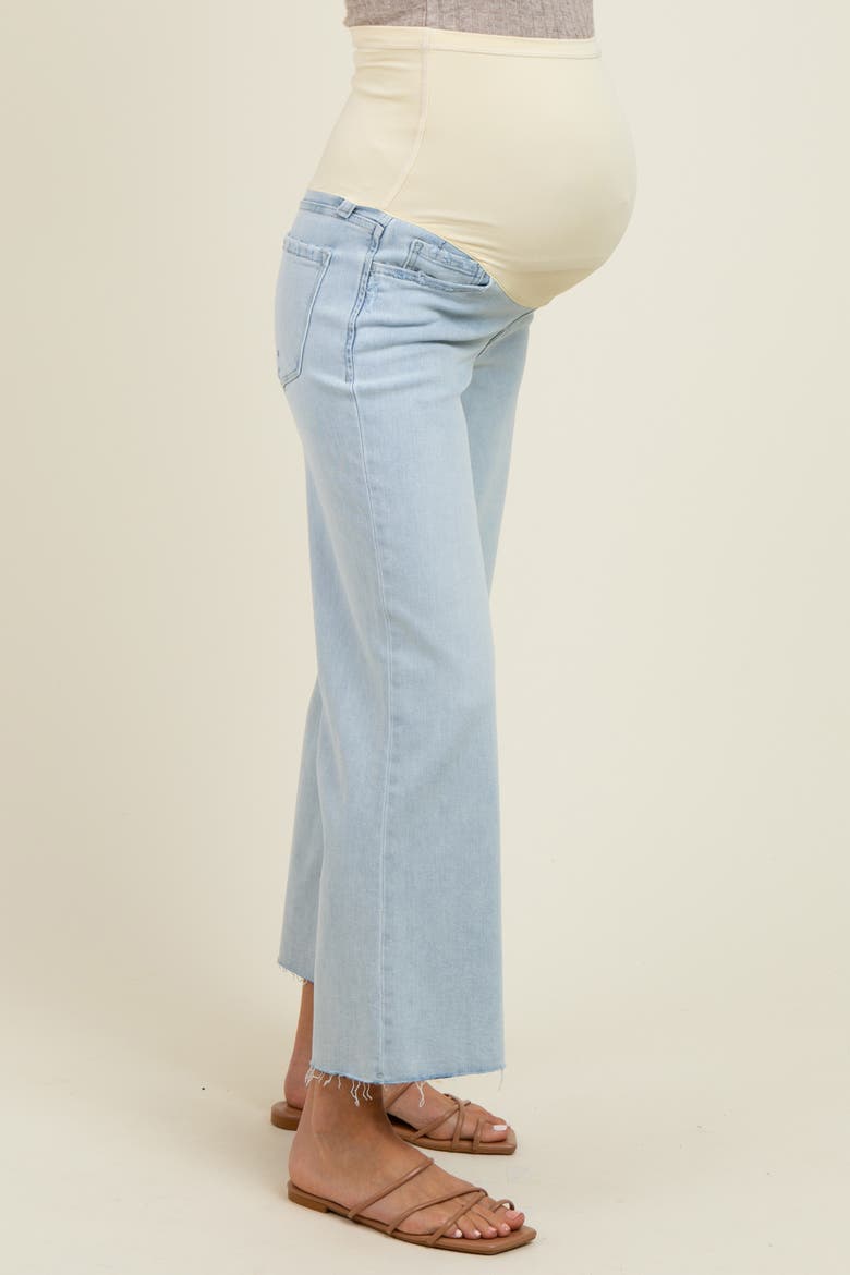Raw Hem Cropped Wide Leg Maternity Jeans, Alternate, color, Light Blue
