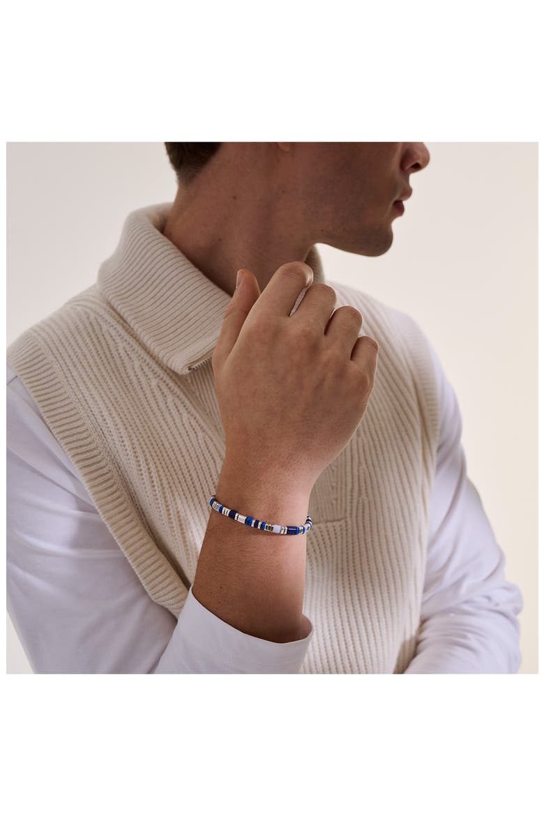 Colorblock Beaded Bracelet, Alternate, color, BLUE