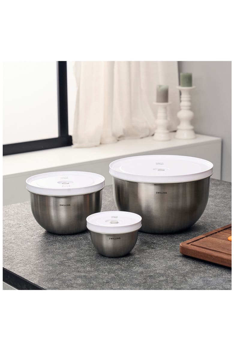 Fresh & Save 3-Piece Stainless Steel Bowl & Vacuum Pump Set, Alternate, color, STAINLESS STEEL