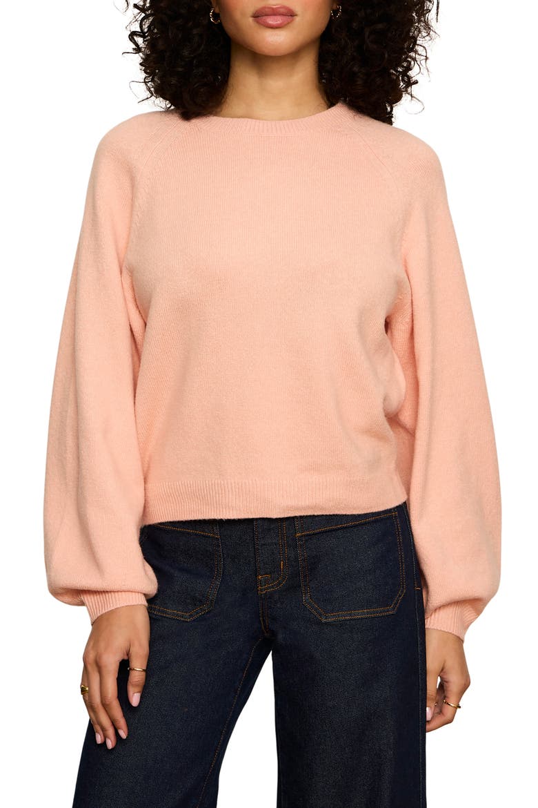 Raglan Sleeve Sweater, Main, color, LIGHT PERSIMMON CORAL
