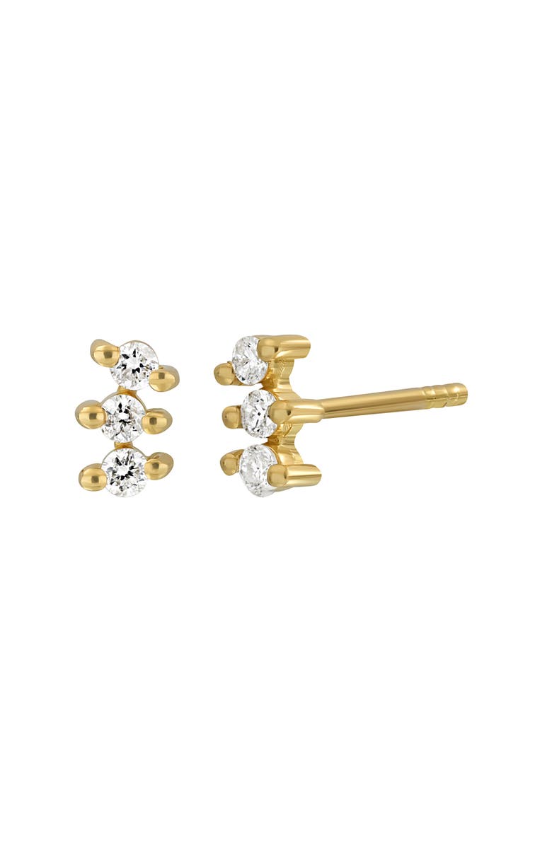 Bony Levy 18K Gold Diamond Trio Stud Earrings - 0.13ct., Main, color, 