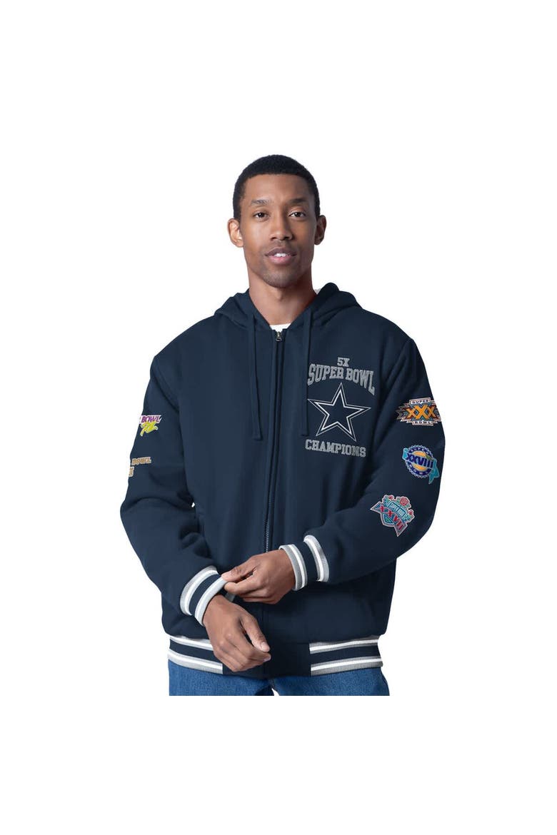 Men's G-III Sports by Carl Banks  Navy Dallas Cowboys Power Forward Commemorative Full-Zip Hooded Jacket, Main, color, Navy