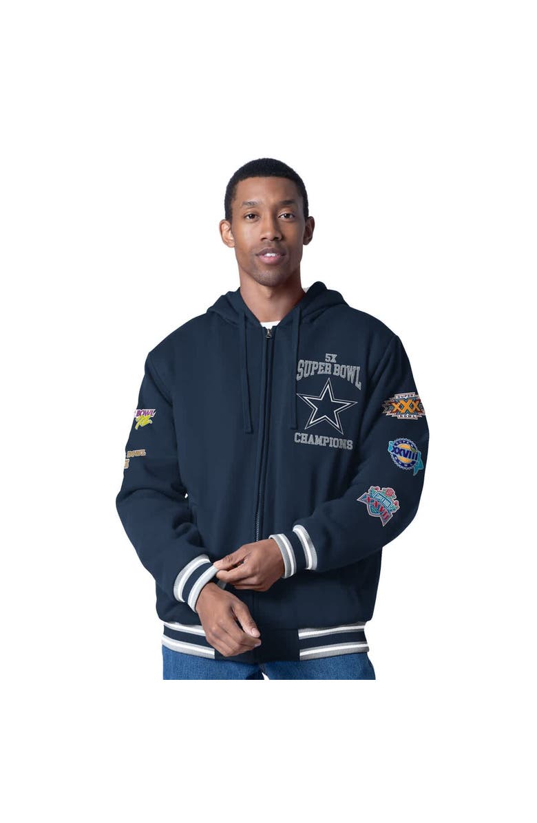 G-III SPORTS BY CARL BANKS Men's G-III Sports by Carl Banks Navy Dallas Cowboys Power Forward Commemorative Full-Zip Hooded Jacket, Main, color, Navy