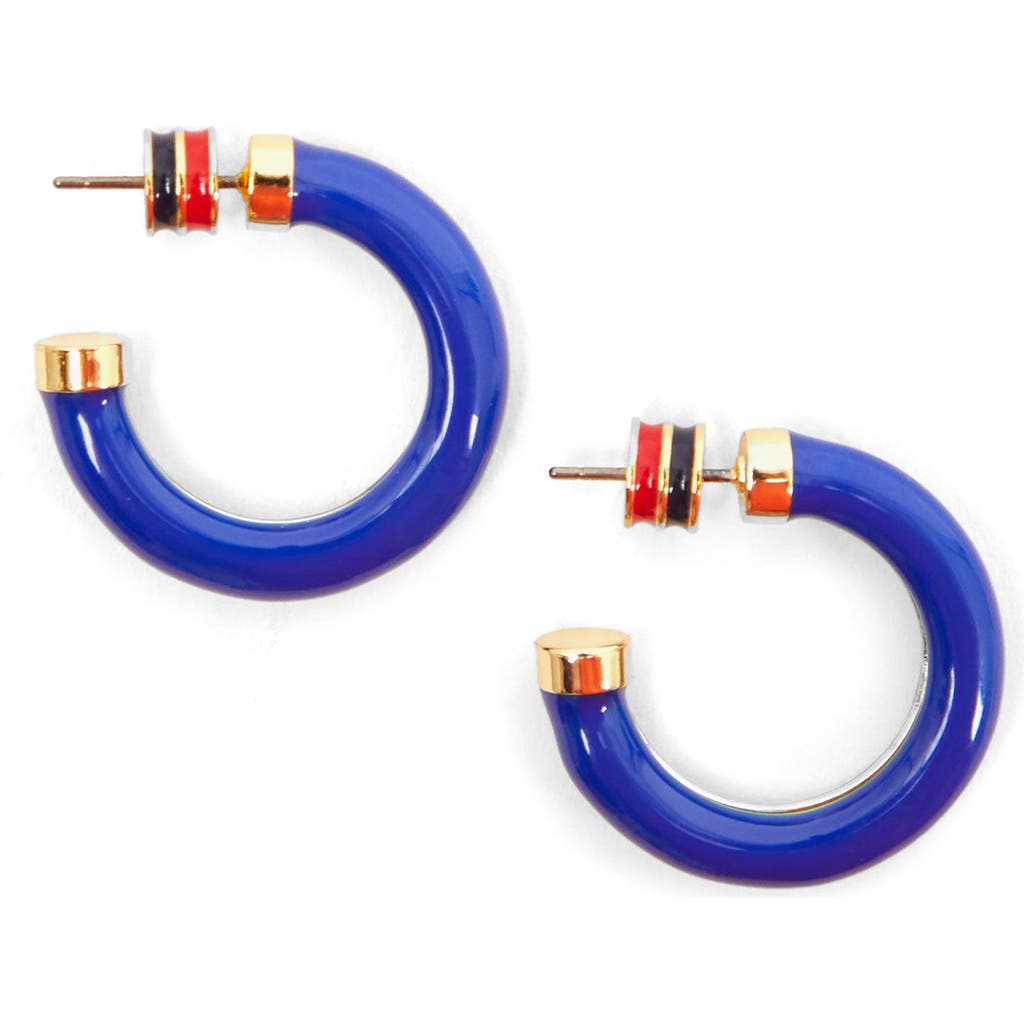 Clare V . Le Tube Hoop Earrings In Cobalt