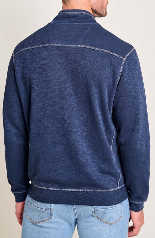Tommy Bahama Tobago Bay Slub Rib Zip Front Jacket In Blue