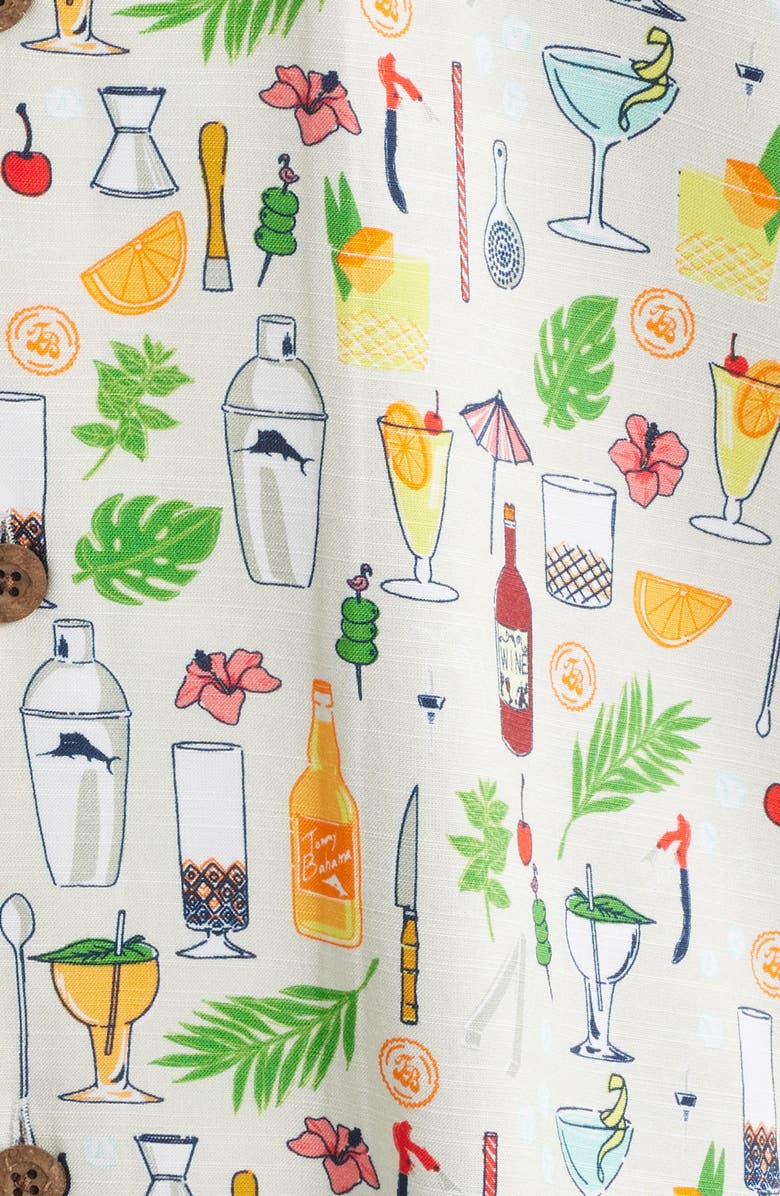 Tommy Bahama Bahama Coast Lemon Lounge IslandZone<sup>®</sup> Camp Shirt, Alternate, color, Foggy Dew