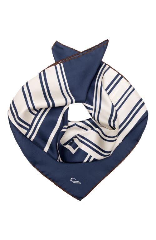 Elizabetta Lazio - Hand Rolled Silk Neckerchief For Men In Blue