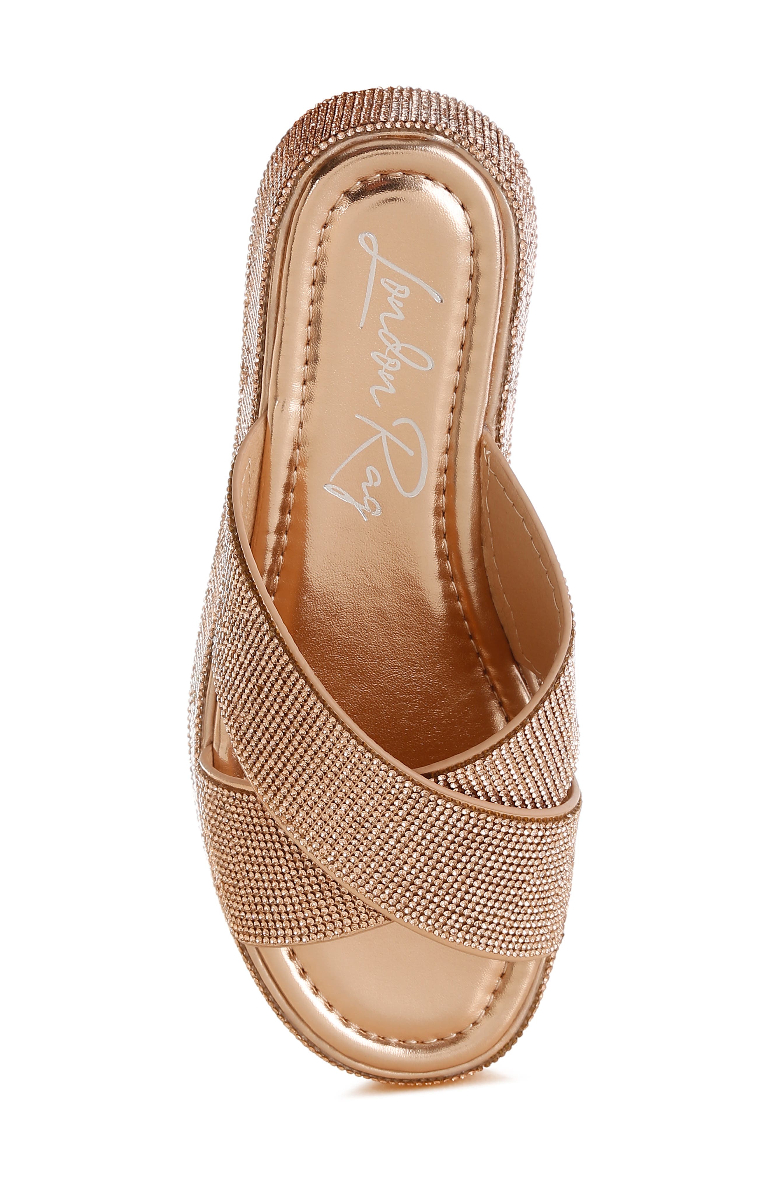 Adena Crystal Embellished Platform Sandal, Alternate, color, ROSE GOLD