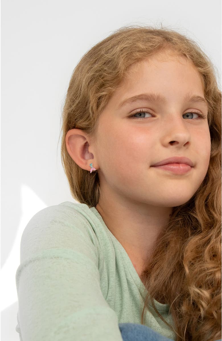 In Season Jewelry Mermaid Tail Girl Earrings, Alternate, color, Pink
