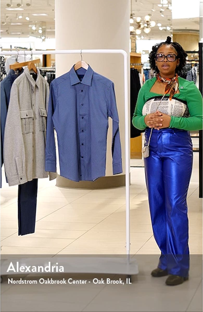 Slim Fit Geometric Cotton Dress Shirt, sales video thumbnail