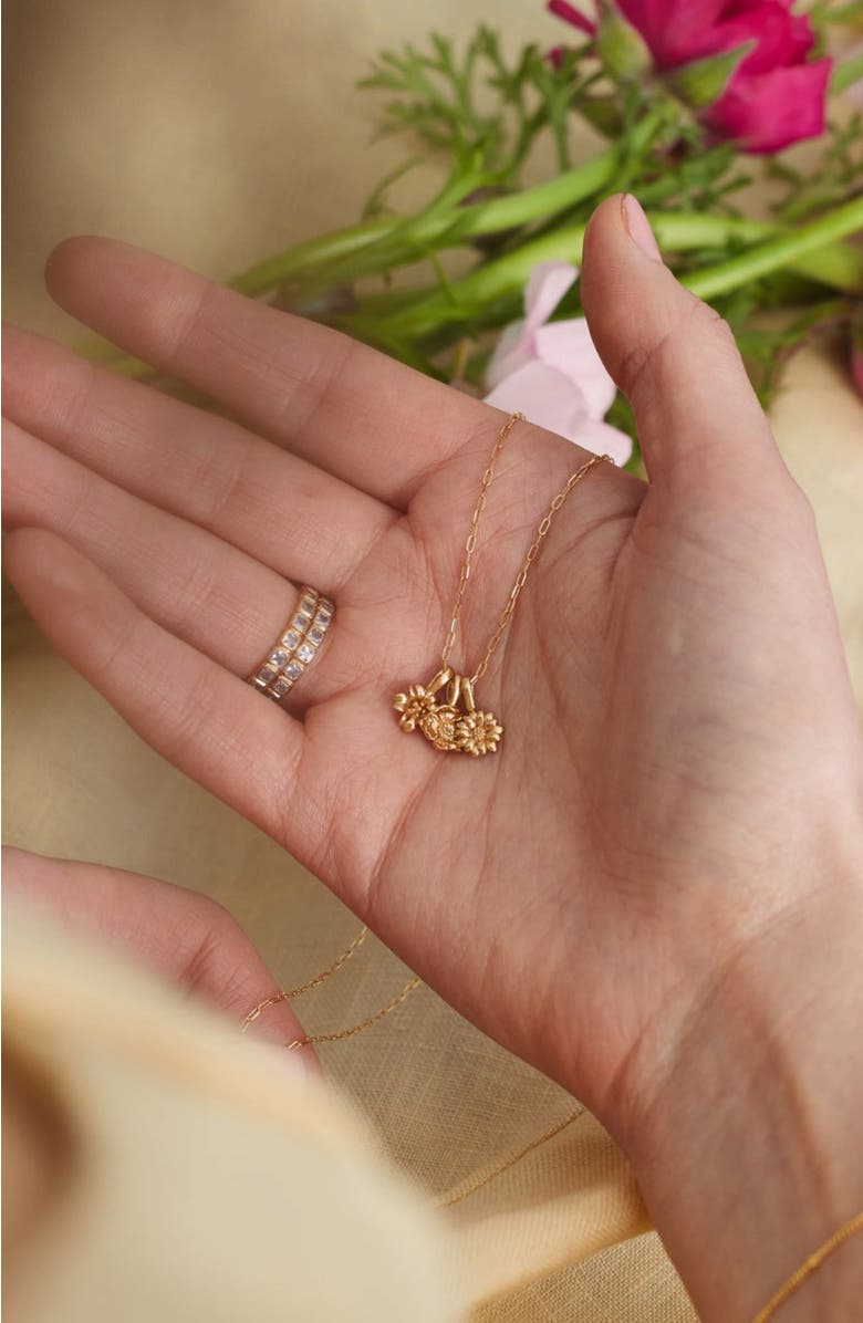 MADE BY MARY October Birth Flower Charm, Alternate, color, Gold Vermeil