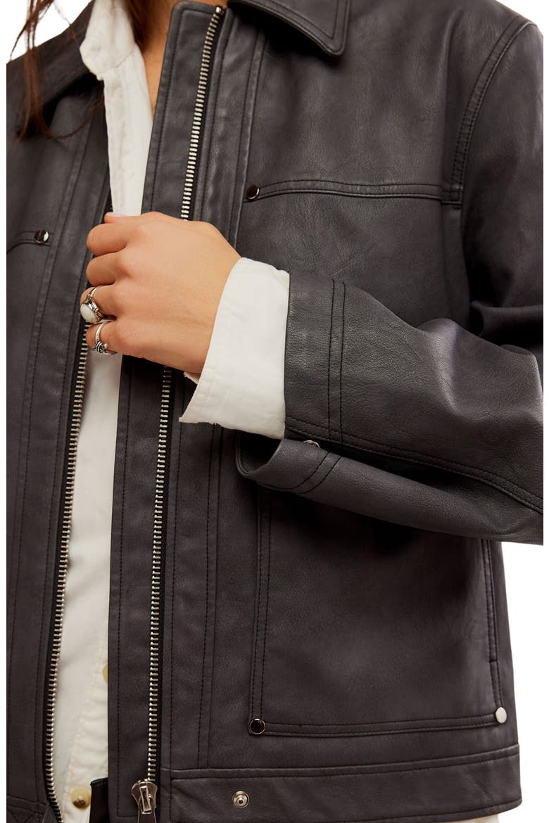 Blair Faux Leather Jacket, Alternate, color, CHARCOAL COMBO