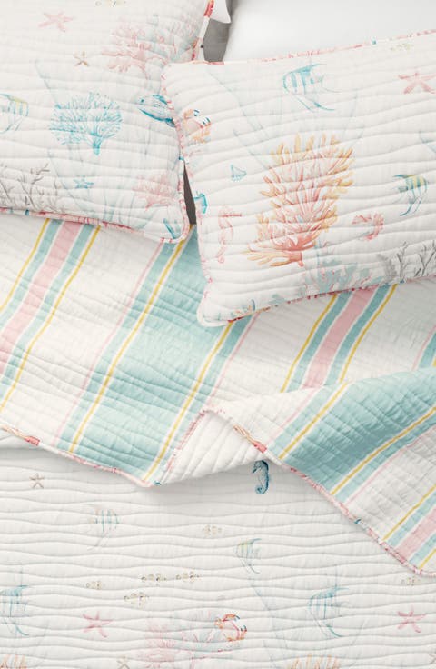 Coastal Print Quilt & Shams Set