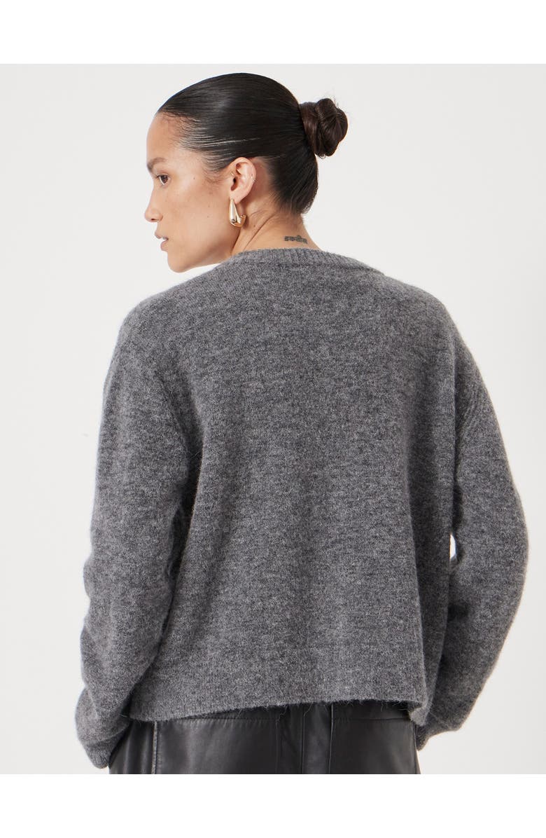 Hush Crew Neck Boxy Wool Blend Cardigan, Alternate, color, Mid Grey Marl