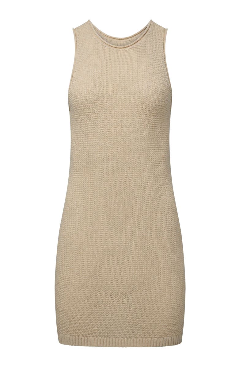 Onia Linen Knit Scoop Back Mini Dress, Alternate, color,