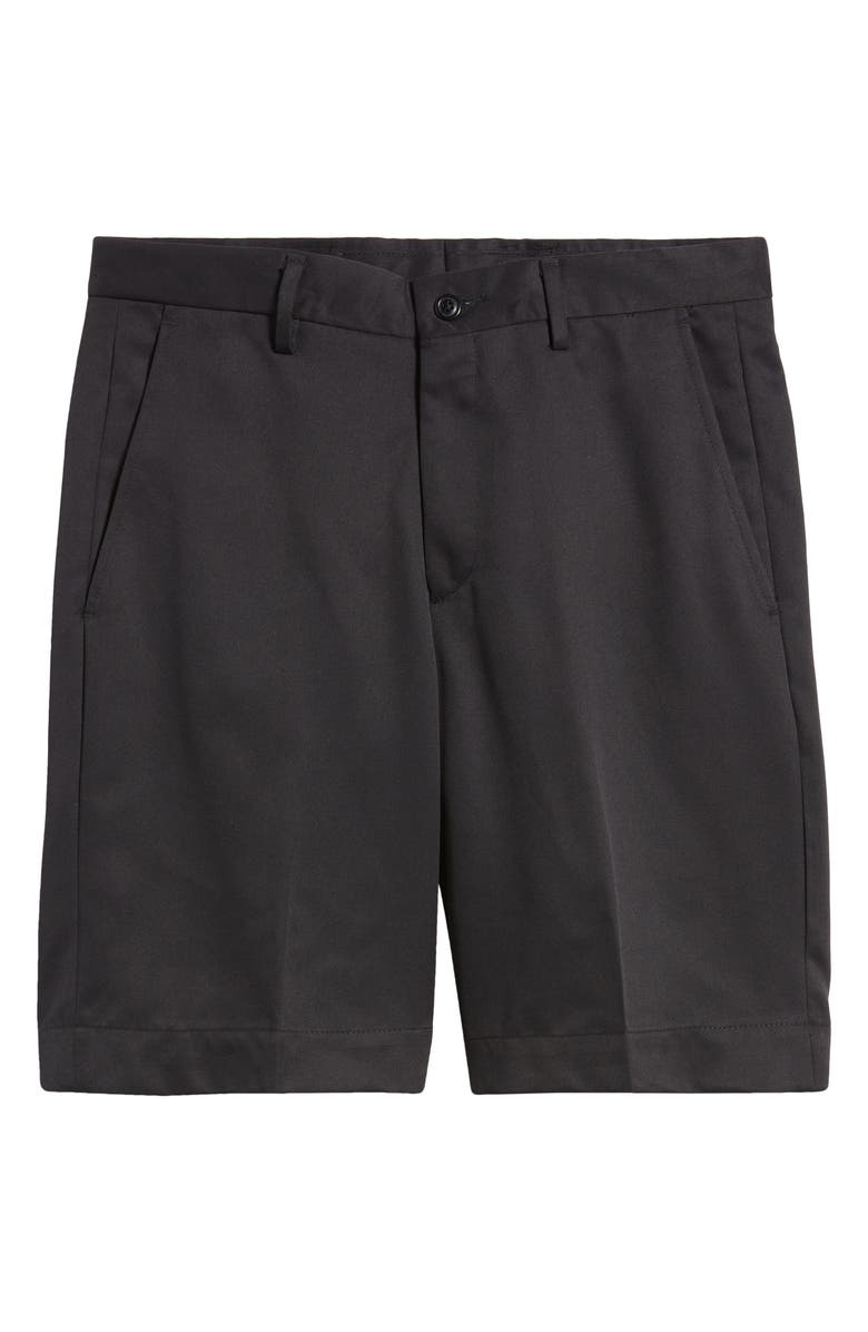 Berle Microfiber Flat Front Shorts, Alternate, color, Black