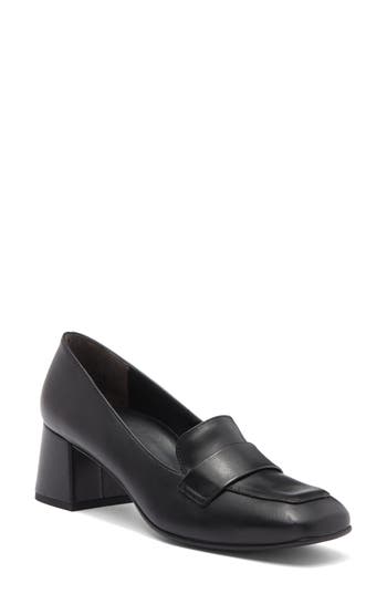Paul Green Winona Loafer Pump In Black Leather