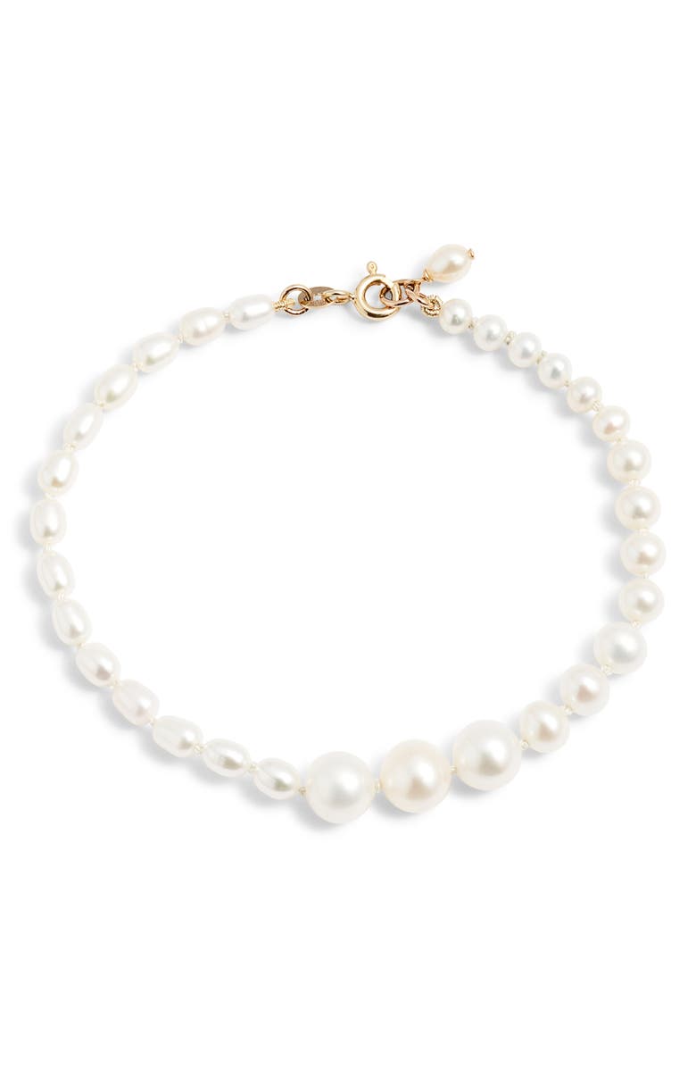 Poppy Finch Graduated Cultured Pearl Bracelet, Main, color, 14K Yellow Gold