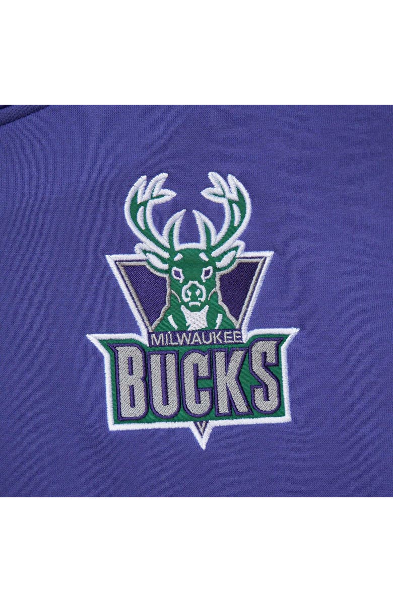 Mitchell & Ness Men's Mitchell & Ness Purple Milwaukee Bucks  Team OG 2.0 Vintage Logo Fleece Pullover Hoodie, Alternate, color, 
