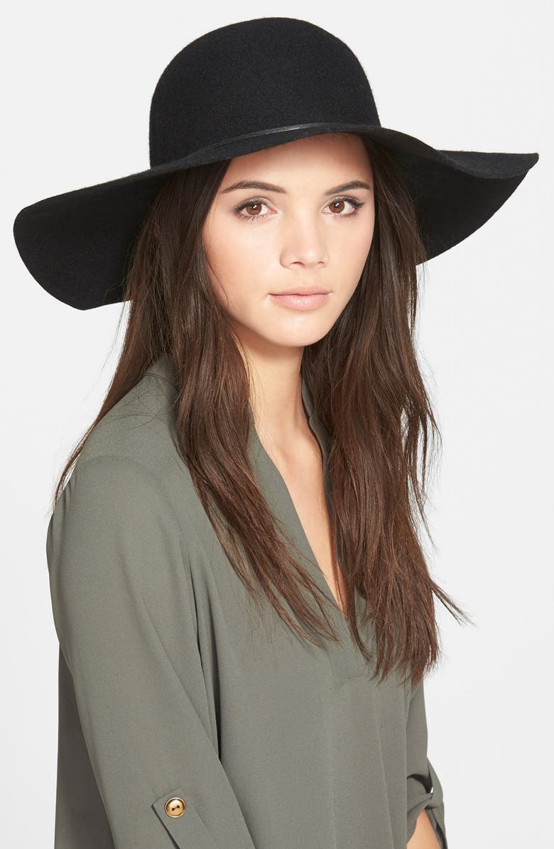 BP. Rope Trim Floppy Felt Hat, Main, color,