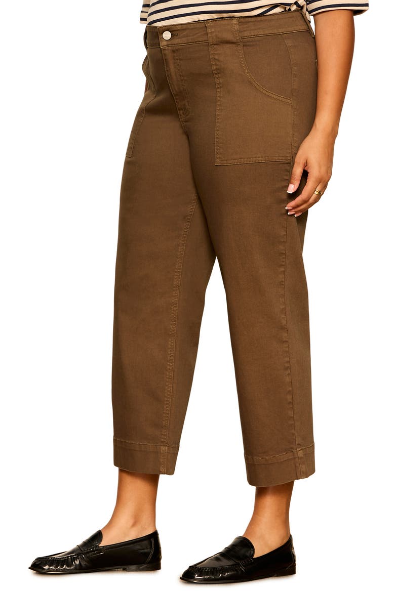 Insider Crop High Waist Cropped Straight Leg Jeans, Alternate, color, FORAGE GREEN