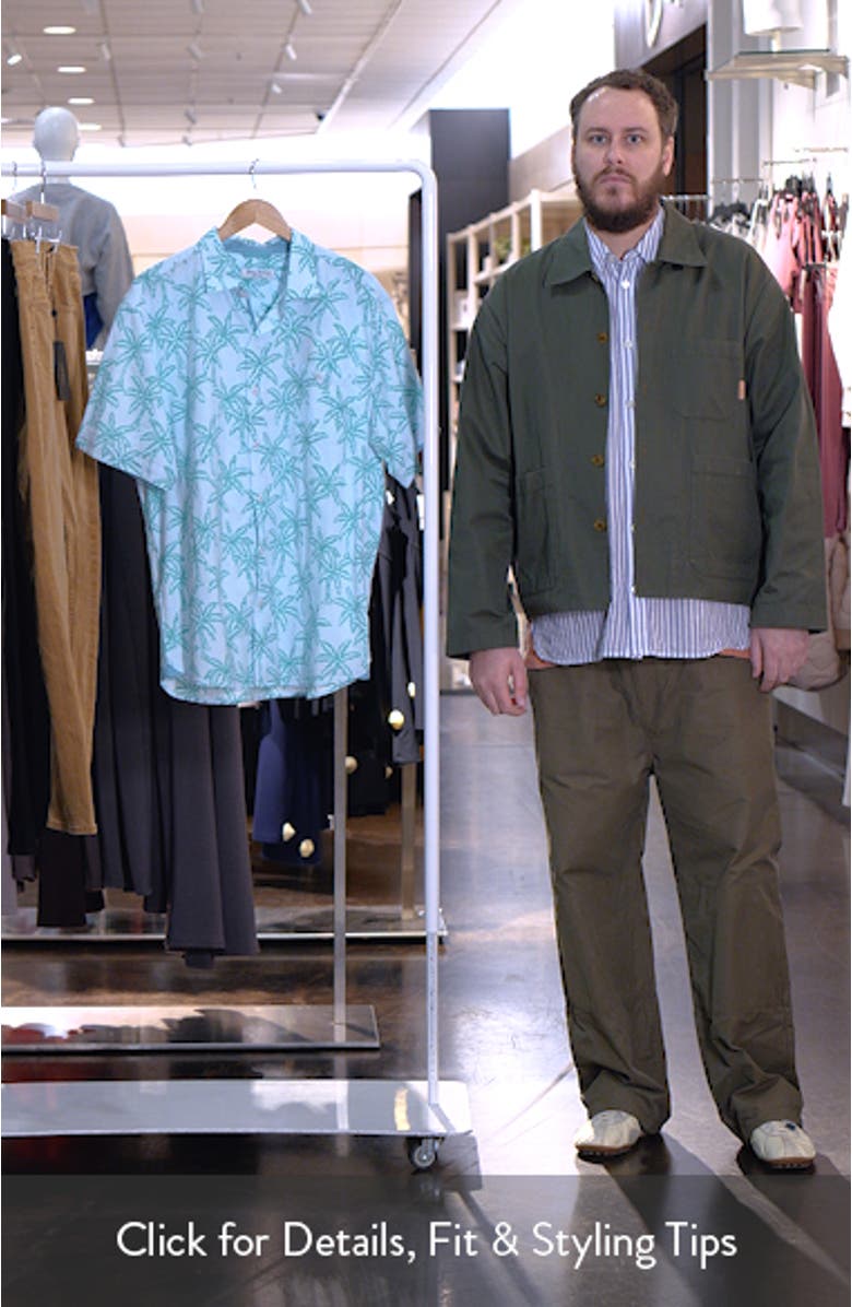 Nova Wave Royal Palmetto Short Sleeve Button-Up Shirt, sales video thumbnail