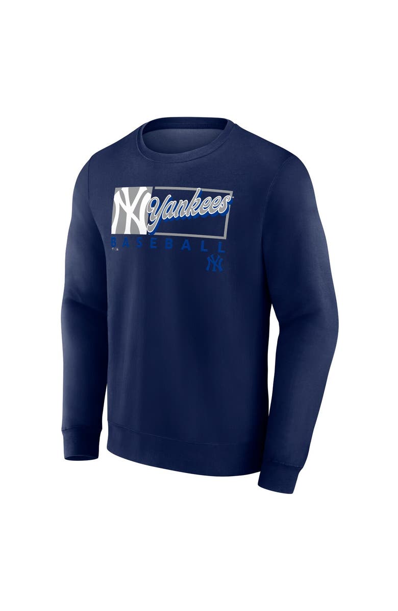 FANATICS Men's Fanatics Navy New York Yankees Focus Fleece Pullover Sweatshirt, Alternate, color, 