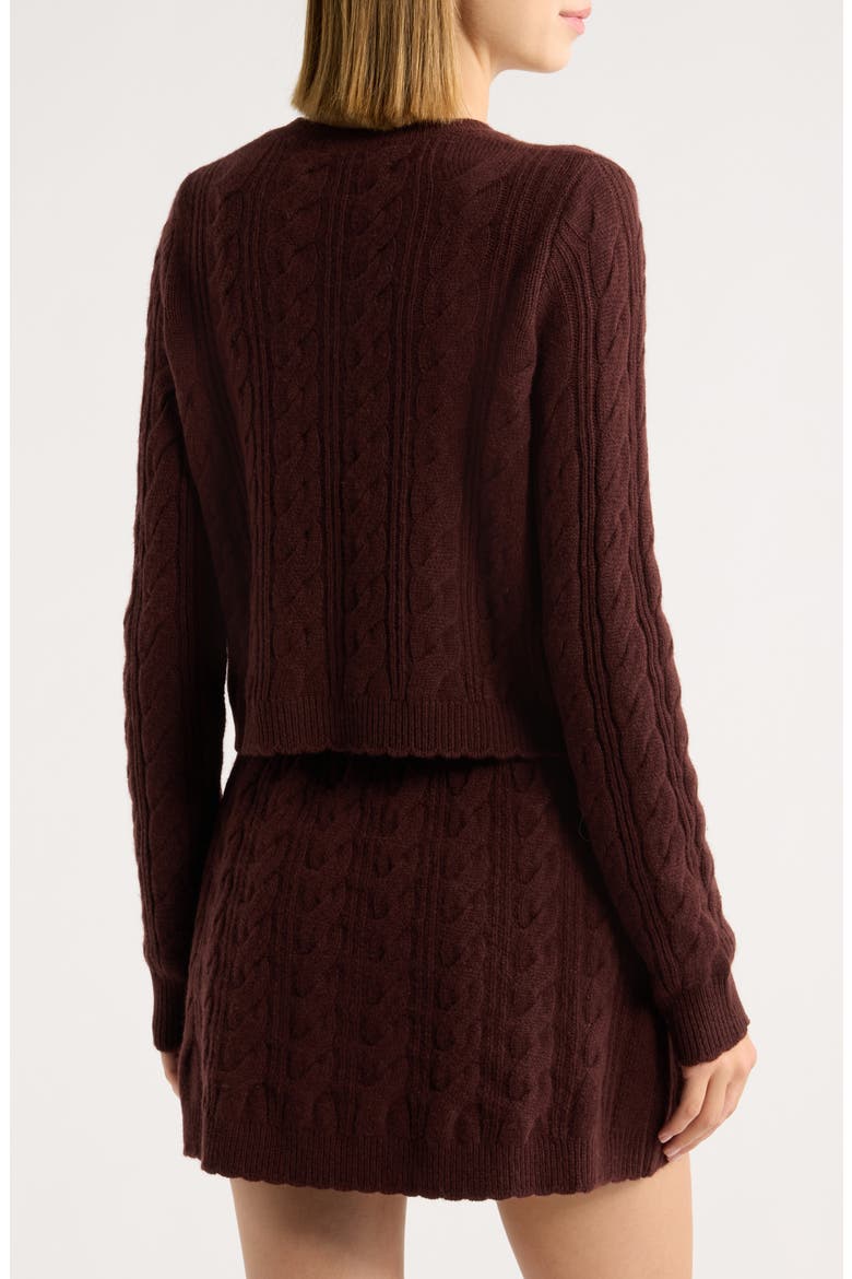 Eugenie Cable Knit Wool & Cashmere Cardigan, Alternate, color, CINNABAR