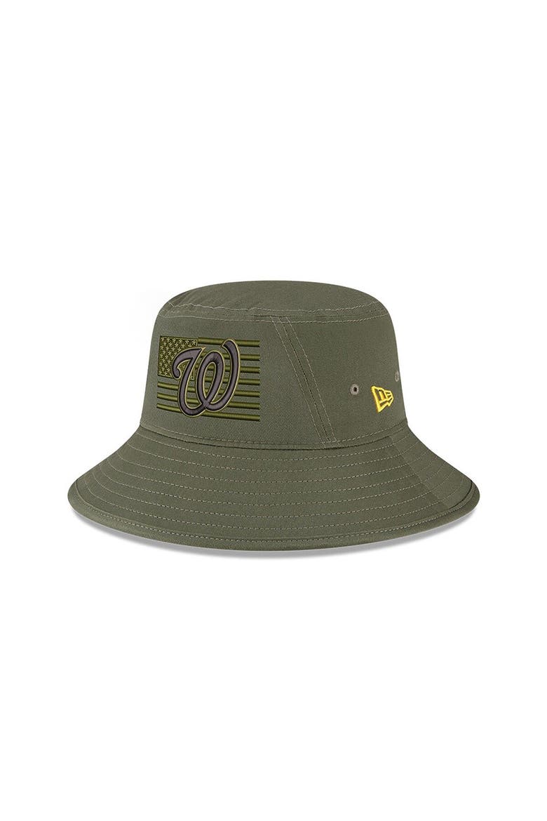 Men's New Era  Green Washington Nationals 2023 Armed Forces Day Bucket Hat, Main, color, Green