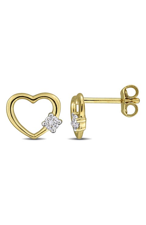 Lab-Grown Diamond Heart Earrings
