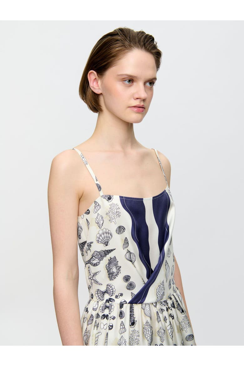 Samantha Print dress, Alternate, color, Navy / Ivory