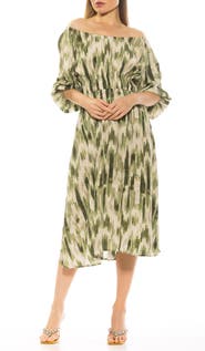 Alexia Admor Emily Balloon Sleeve Fit & Flare Midi Dress