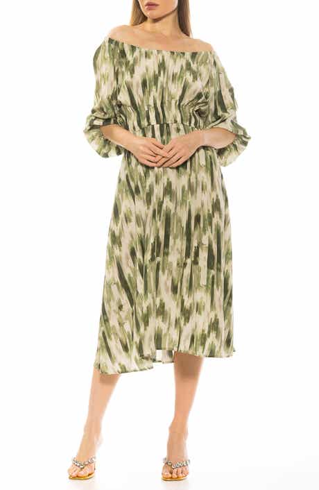 Alexia Admor Emily Balloon Sleeve Fit & Flare Midi Dress