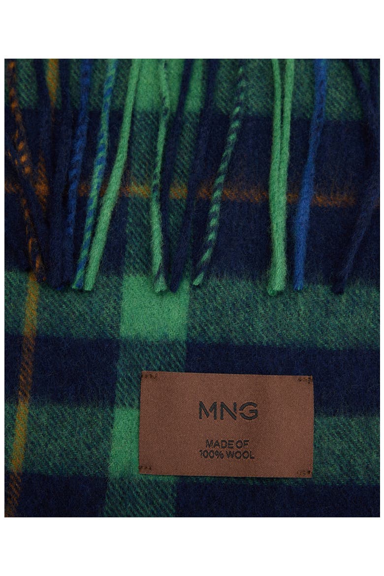 Check Wool Scarf, Alternate, color, GREEN
