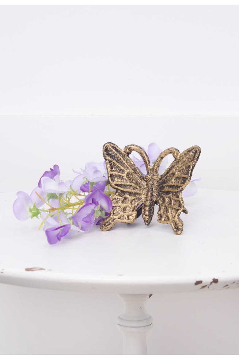 Butterfly Metal Decorative Figurine, Alternate, color, Gold