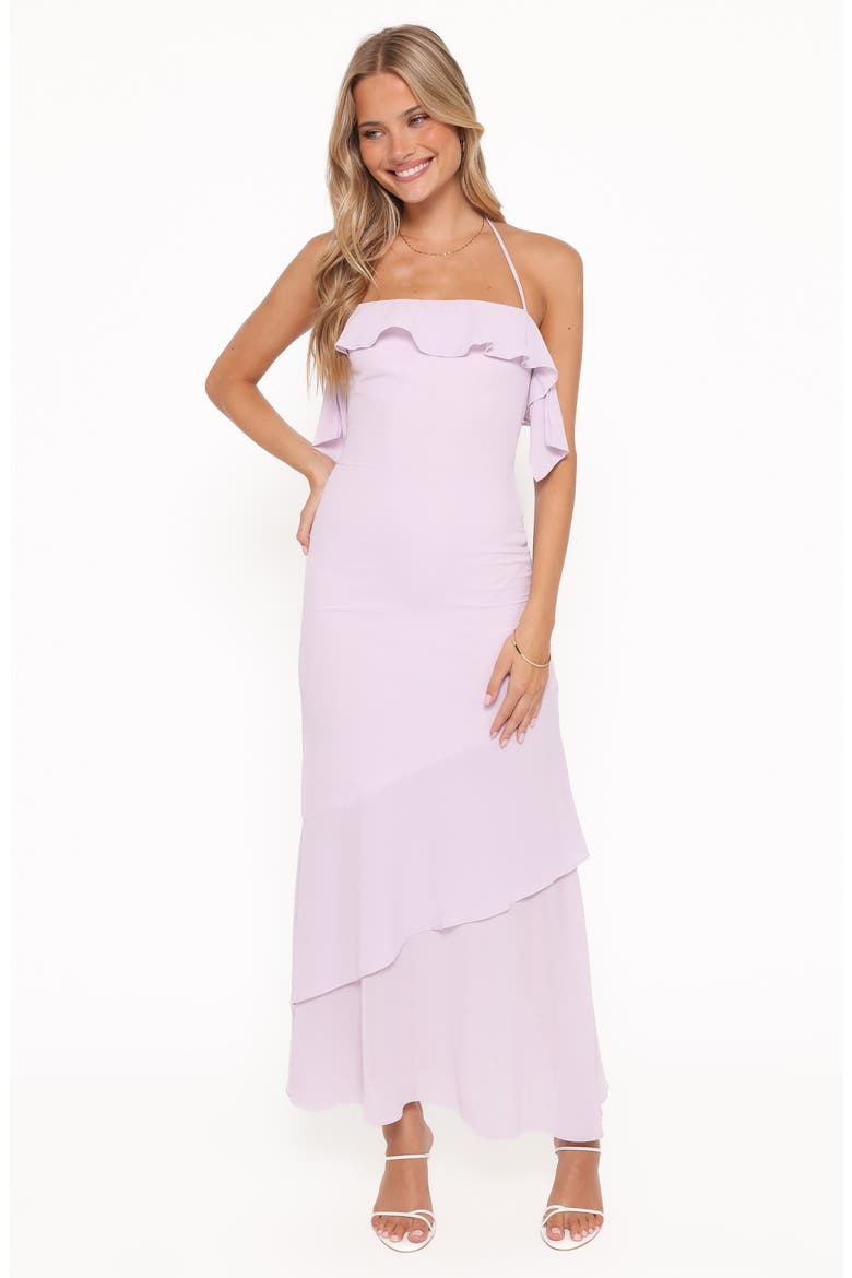 Illuka Ruffle Maxi Dress, Alternate, color, LILAC