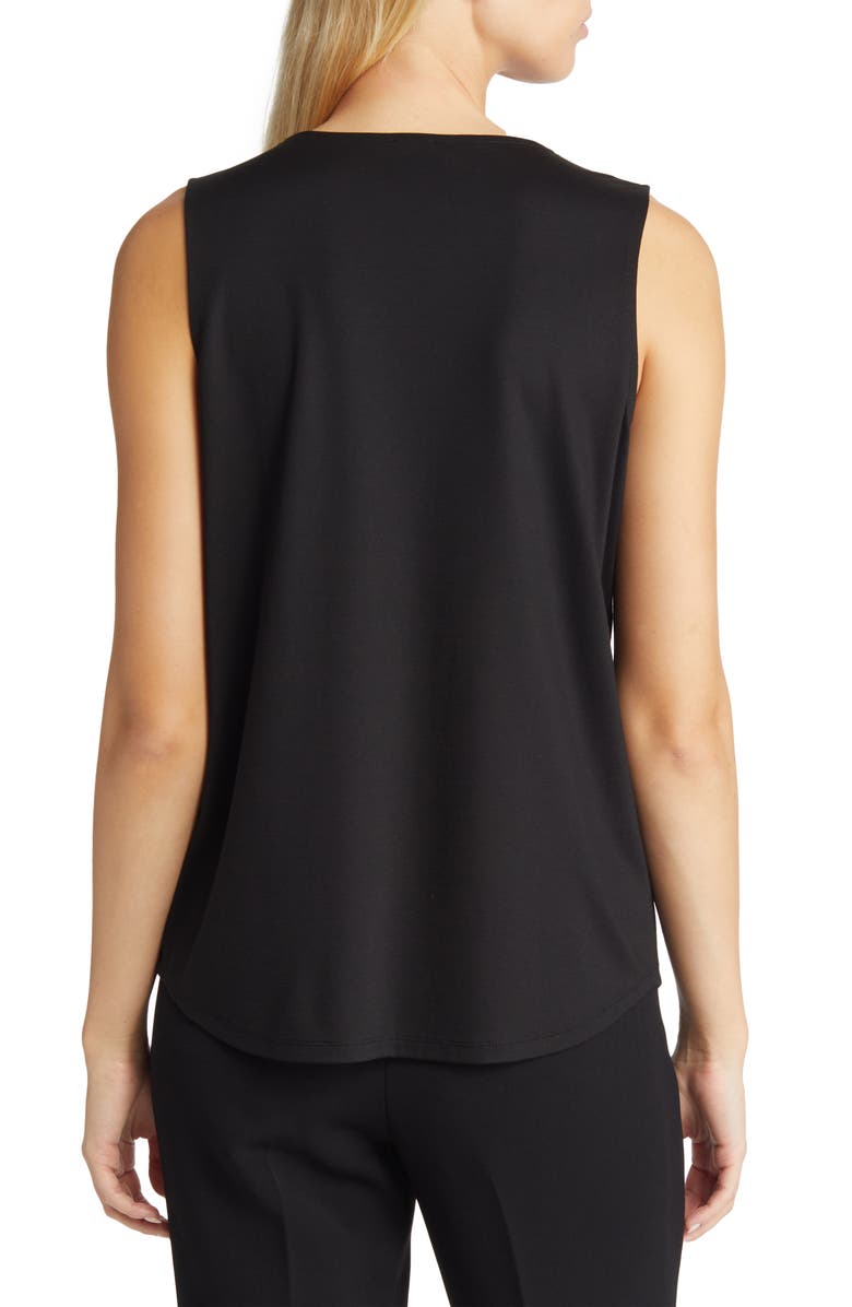 Anne Klein Harmony Pleat Neck Shell, Alternate, color, Anne Black