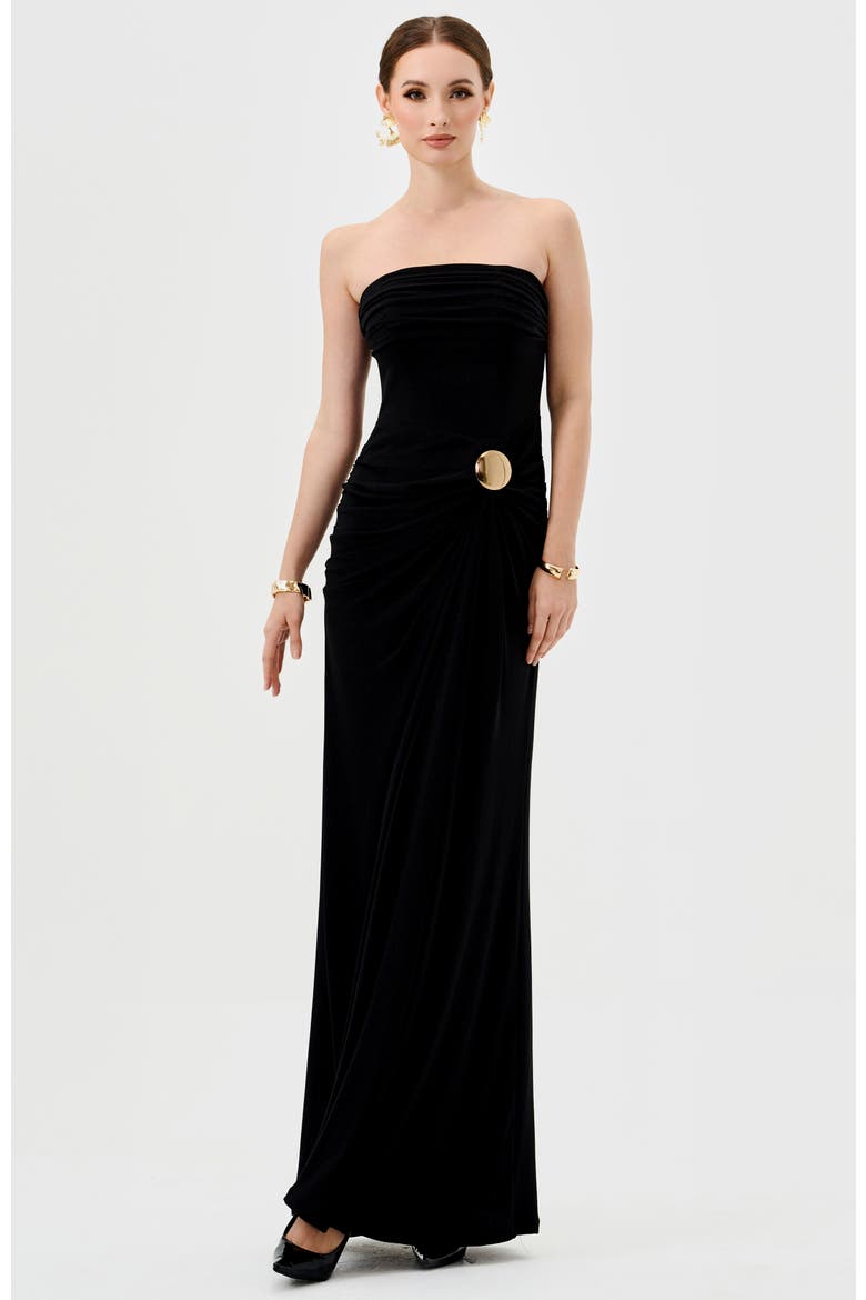 Keria Off Shoulder Midaxi, Alternate, color, BLACK