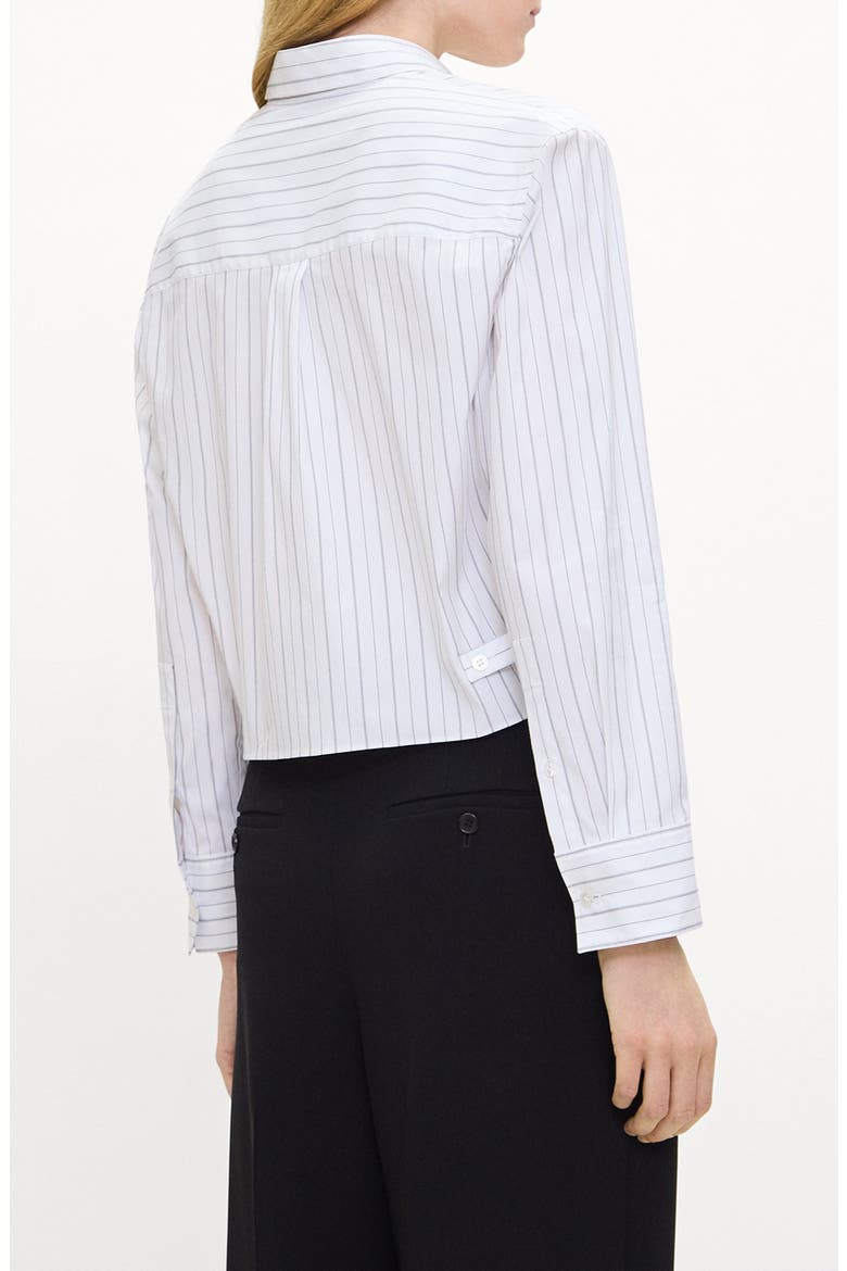 Side Tab Crop Button-Up Shirt, Alternate, color, BLACK MULTI