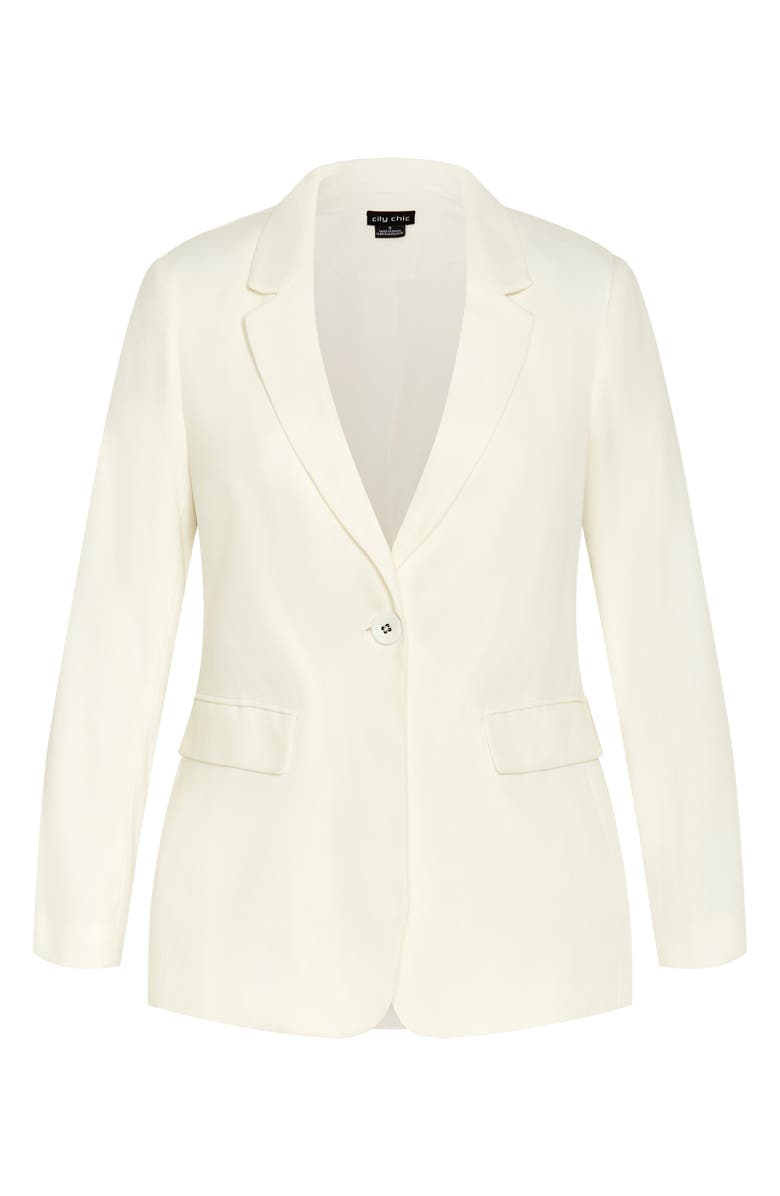 City Chic Clea One-Button Blazer, Alternate, color, 