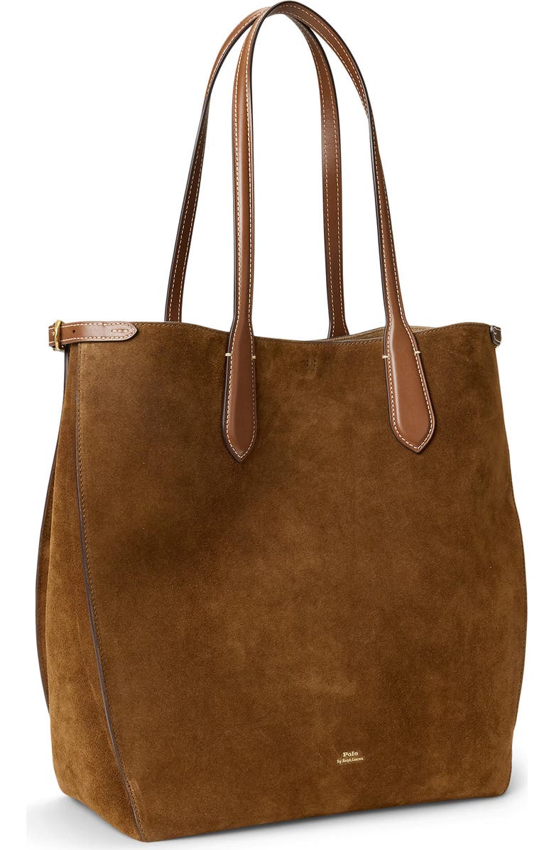 Polo Ralph Lauren Bellport Suede Tote Bag, Alternate, color, Cuoio