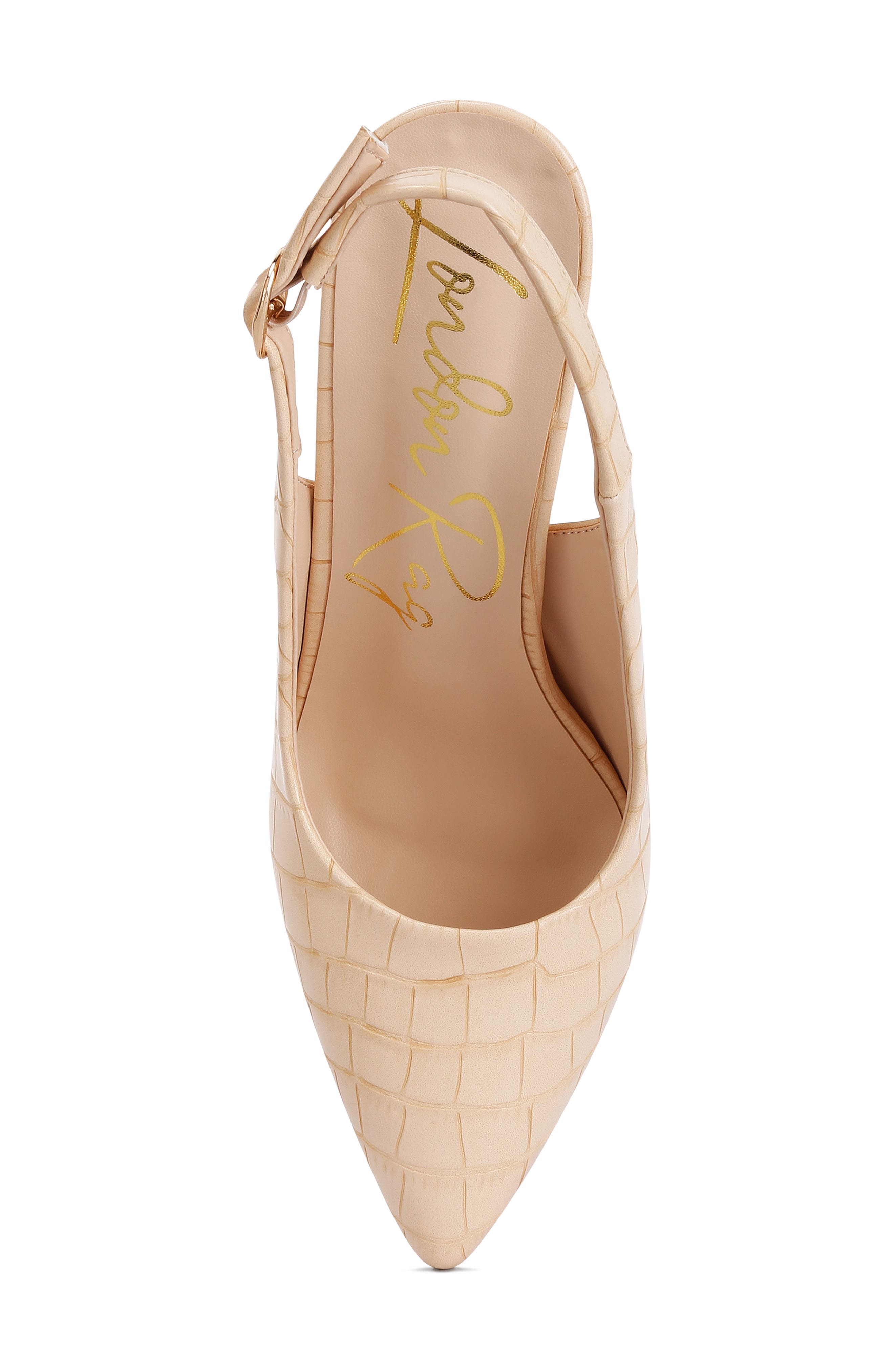 LONDON RAG Macha Croc Embossed Slingback Pump, Alternate, color, Beige