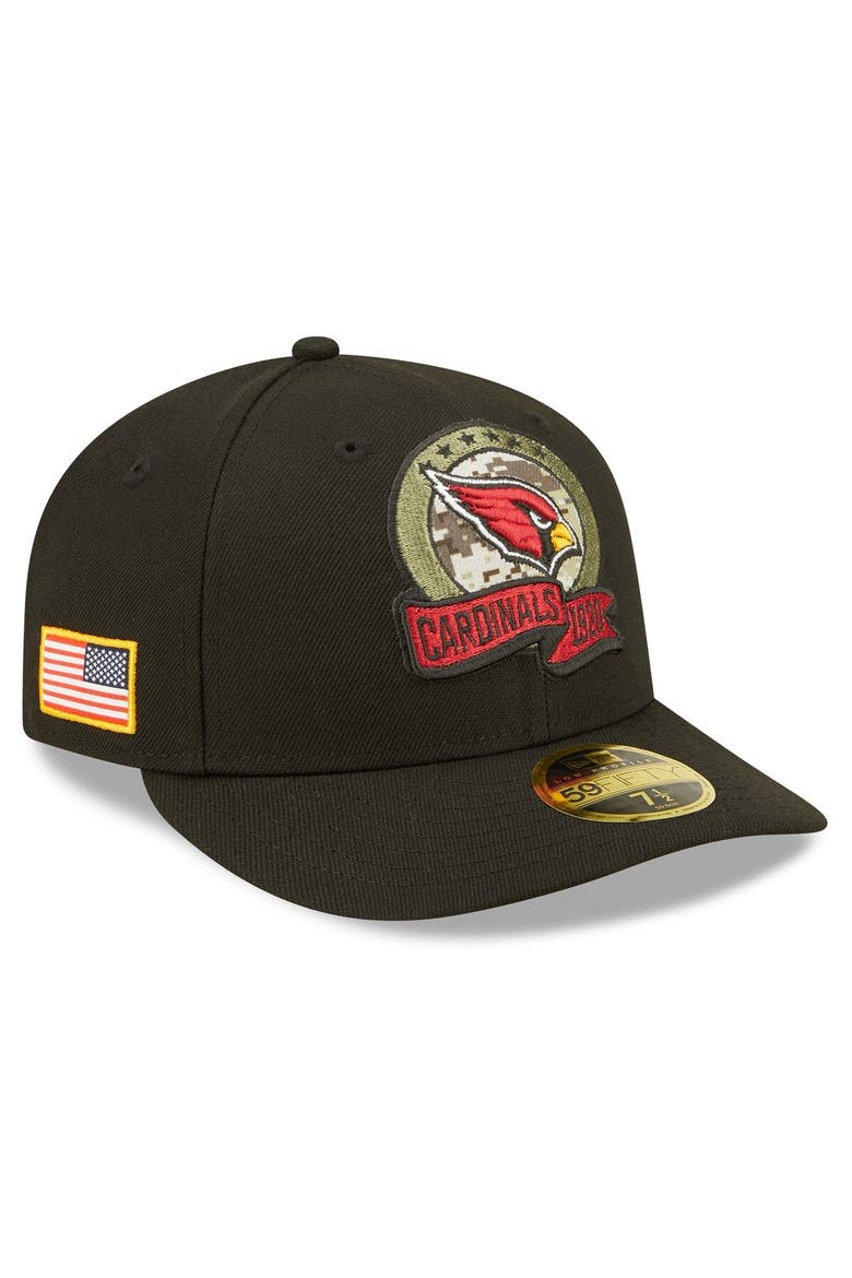 Men's New Era Black Arizona Cardinals 2022 Salute To Service Low Profile 59FIFTY Fitted Hat, Main, color, Black
