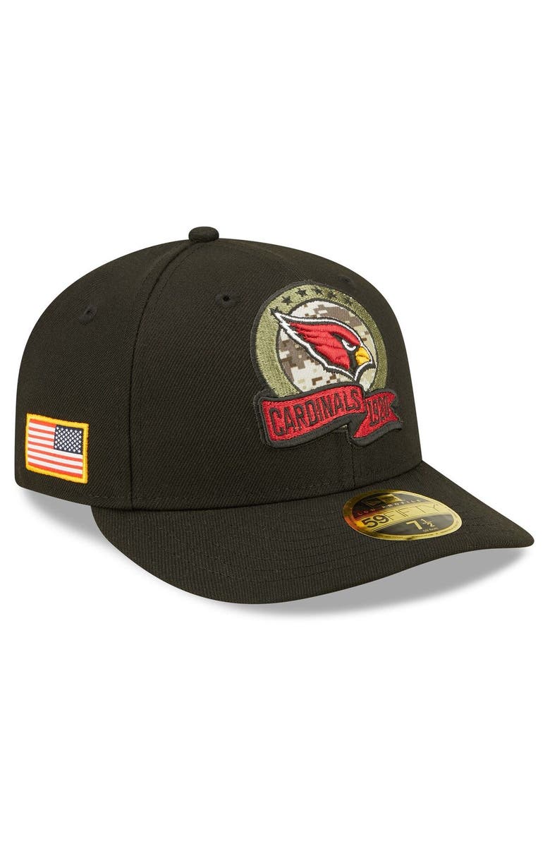 New Era Men's New Era Black Arizona Cardinals 2022 Salute To Service Low Profile 59FIFTY Fitted Hat, Main, color,