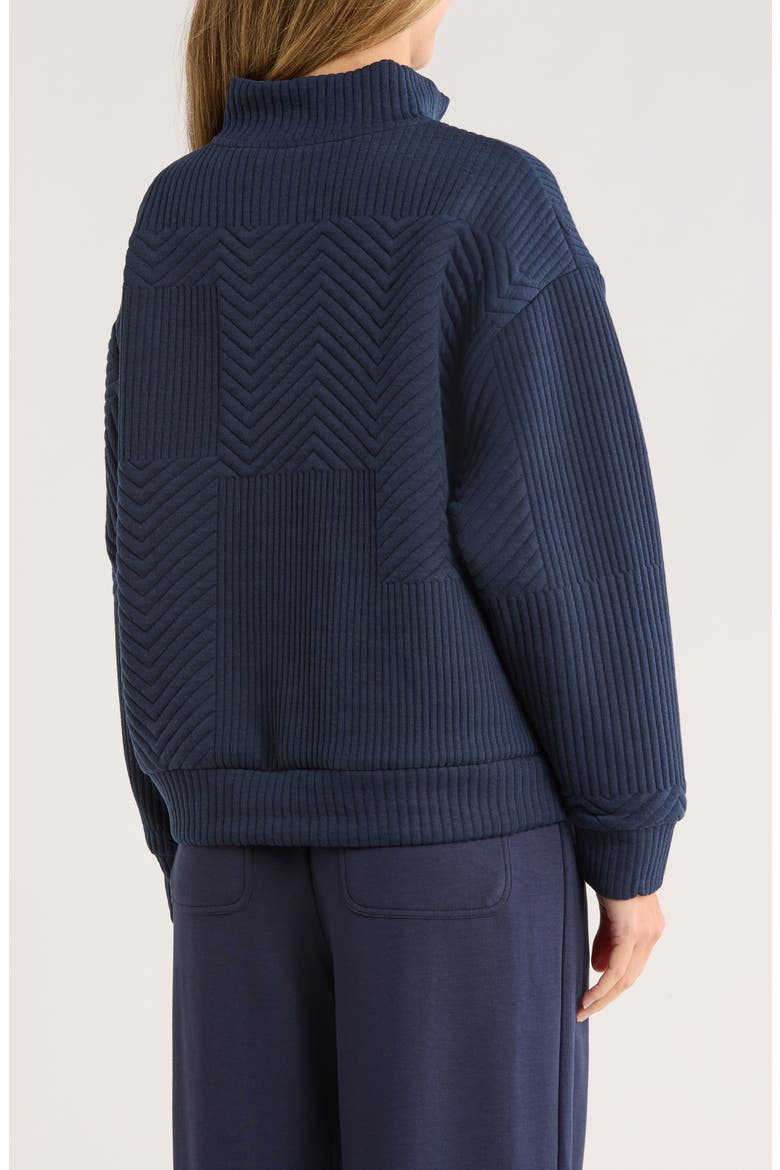 Quilted Quarter Zip Pullover, Alternate, color, DARK SAPPHIRE