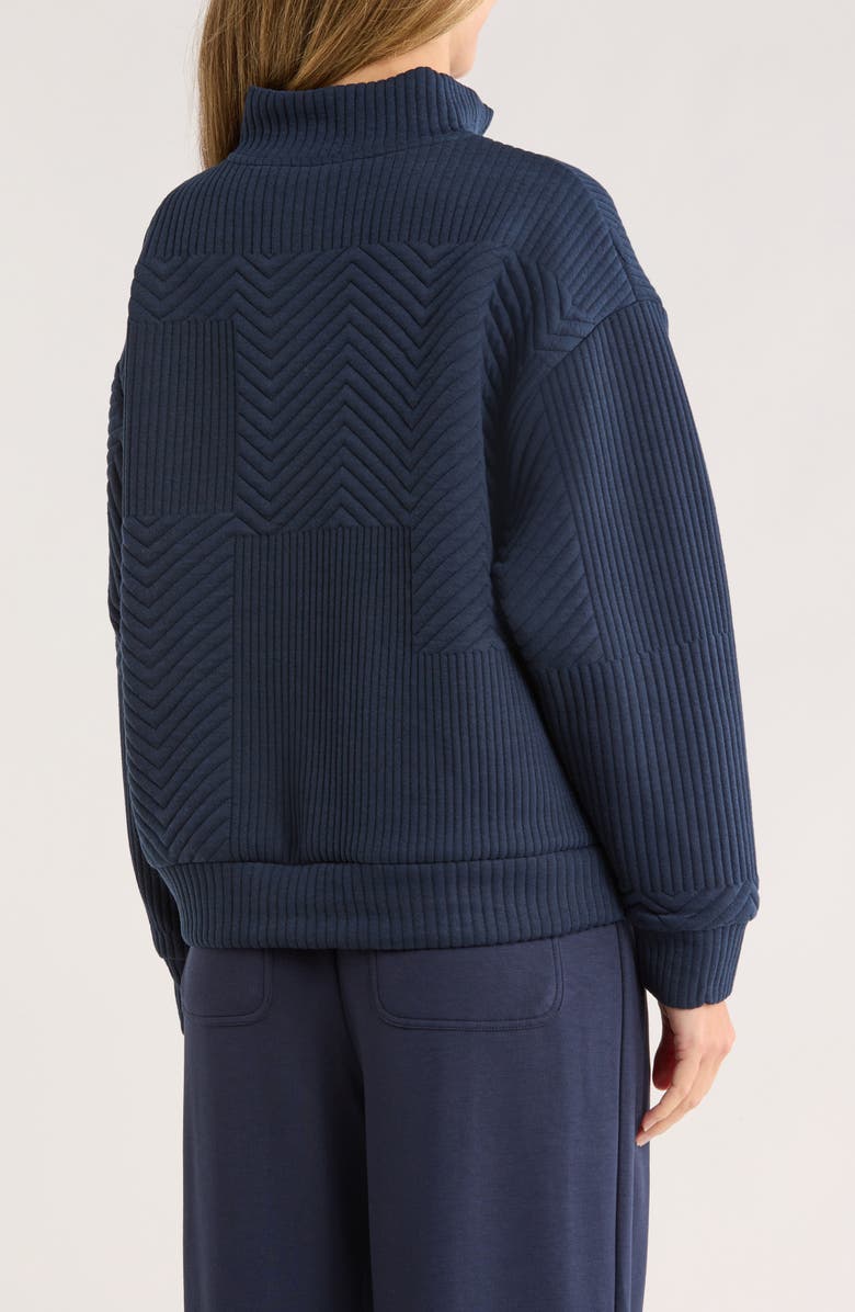 Nanette Lepore Play Quilted Quarter Zip Pullover, Alternate, color, Dark Sapphire