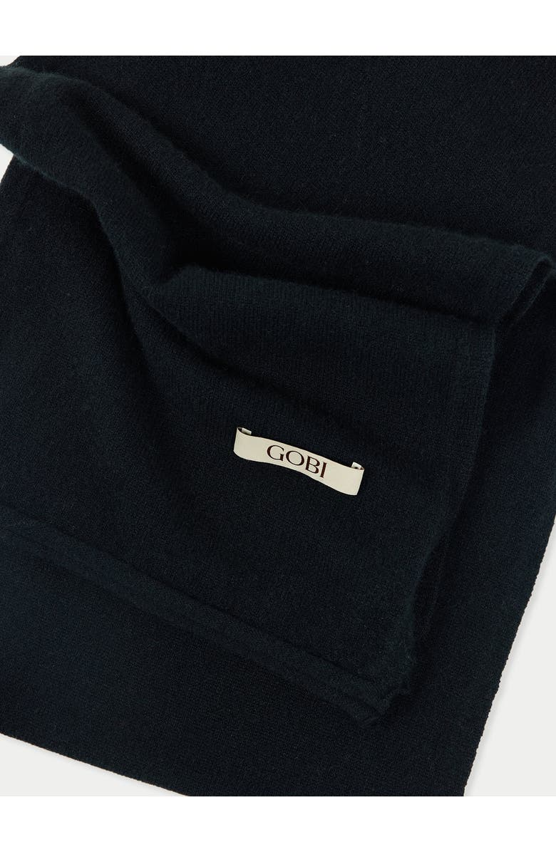 GOBI Mongolian Cashmere Cashmere Jersey Knit scarf, Alternate, color, Black