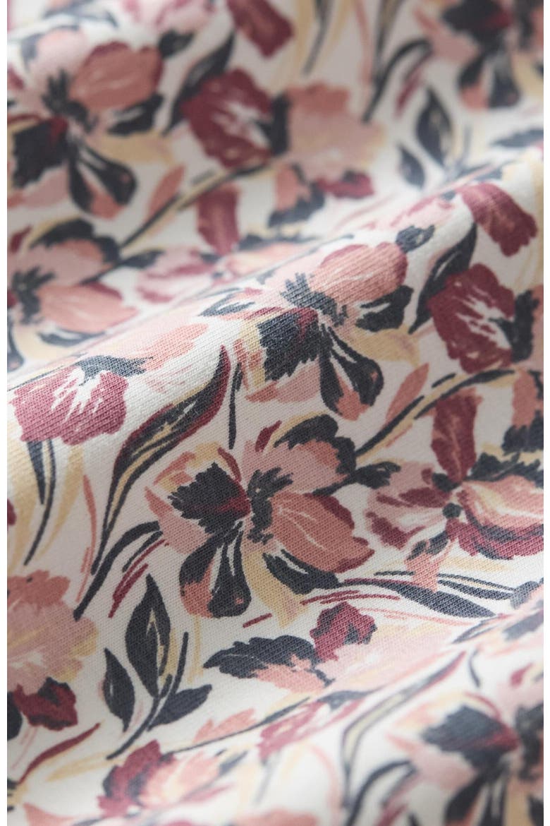 Fit & Flare Square Neck Dress Made With Organic Cotton, Alternate, color, Paradise Petals Cream