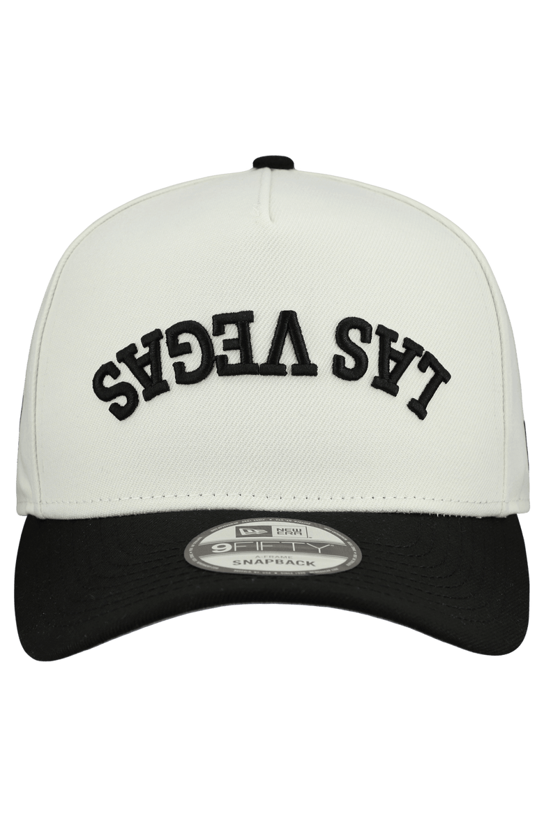 Men's New Era  Cream Las Vegas Raiders Upside Down 9FIFTY A-Frame Snapback Hat, Alternate, color, Cream