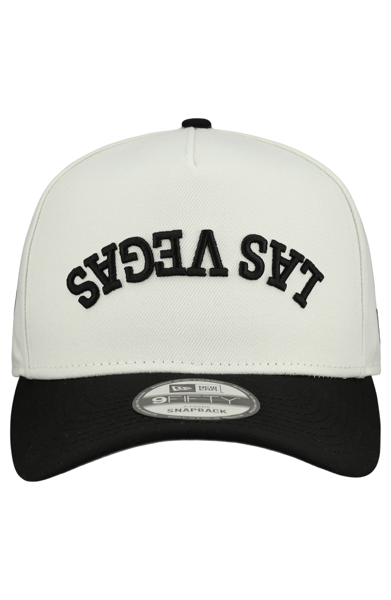 New Era Men
s New Era  Cream Las Vegas Raiders Upside Down 9FIFTY A-Frame Snapback Hat, Alternate, color, Cream